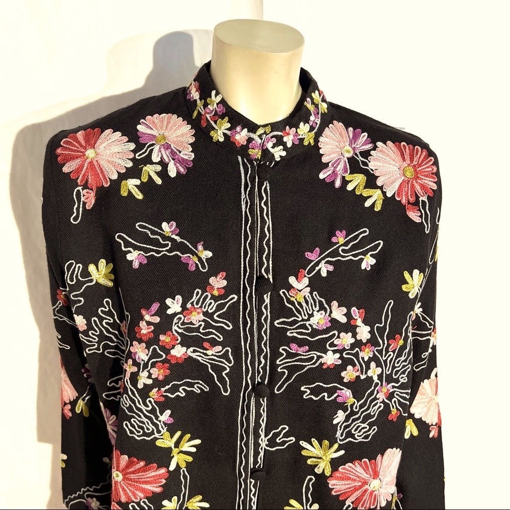 BOSTON PROPER Crewel Embroidered Blazer/Jacket - Picture 5 of 12